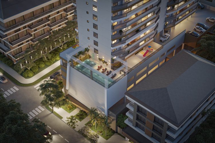 Vista aérea do lazer